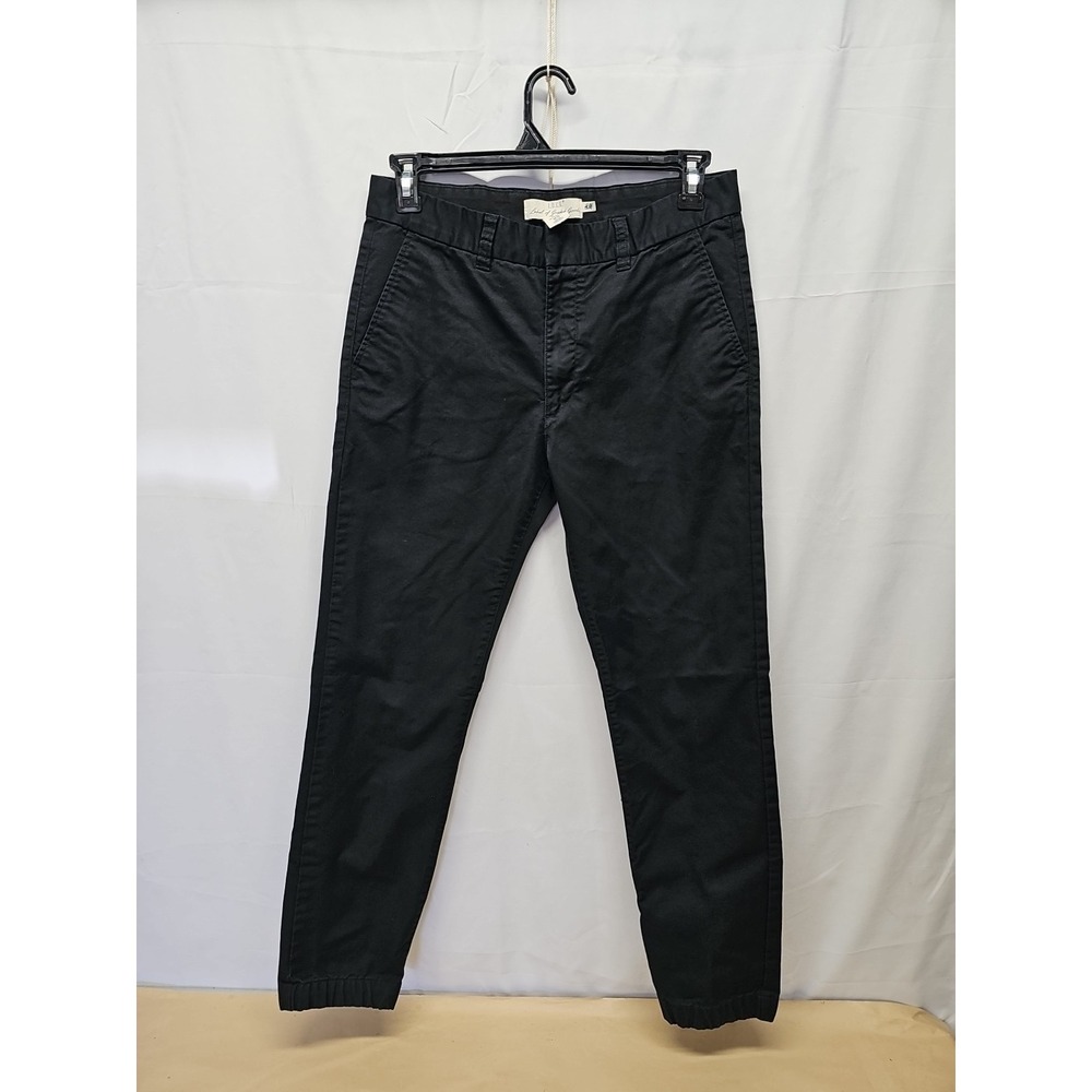 H&M Men's 33 Black Slim Fit Casual Pants 100% Cotton Workwear Preppy